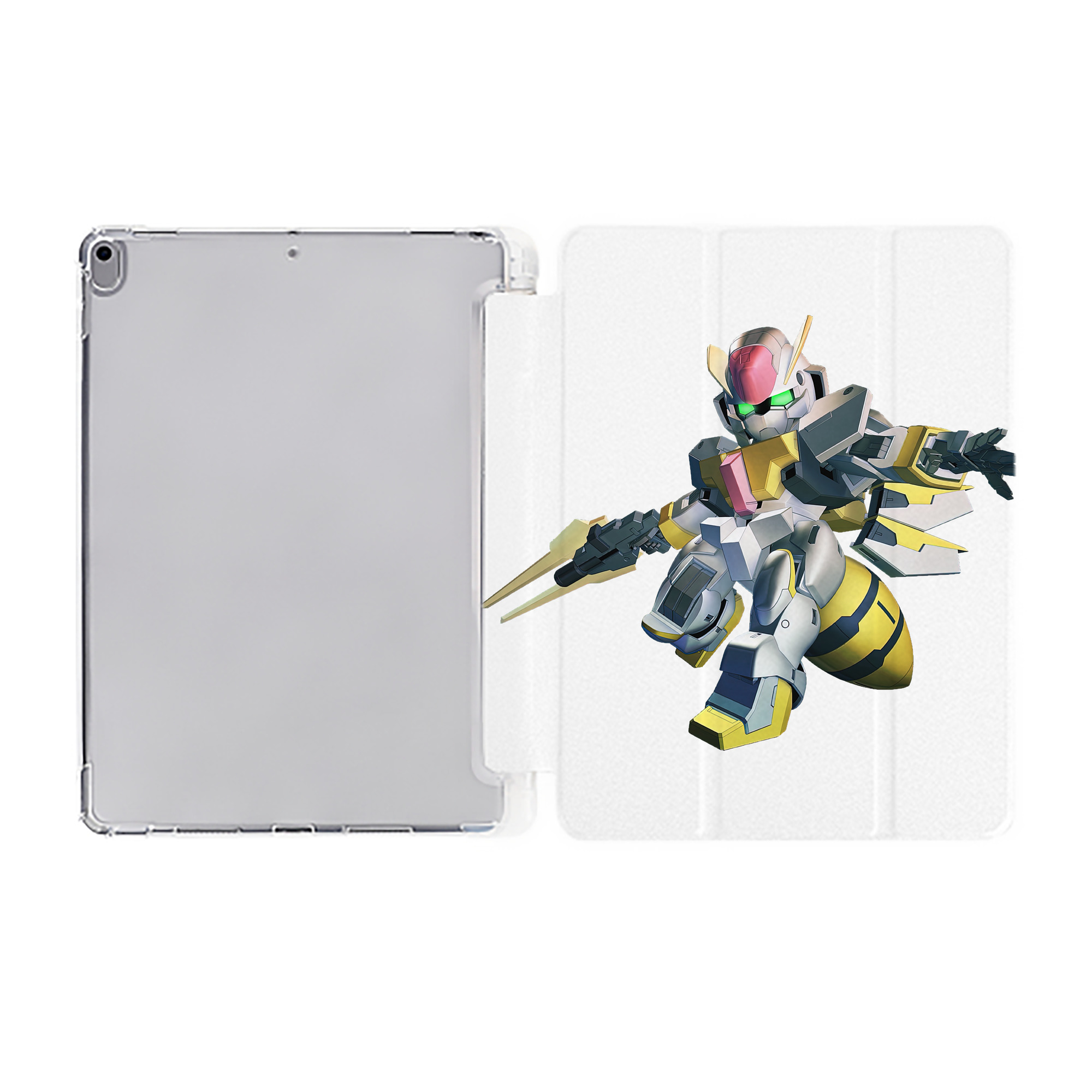 （画像用） 機動戦士ガンダム Mobile Suit Gundam IPad ケース ペン収納付き 三つ折りスタンド PUレザー×シリコン 対応機種9.5/10.5/10.9インチ